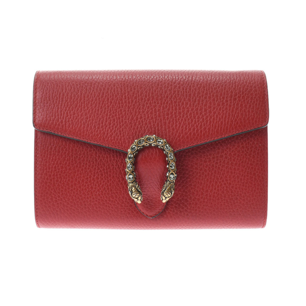 Gucci Dionysus Red Silver Gold Hardware Leather Mini Chain Bag Shoulder Bag